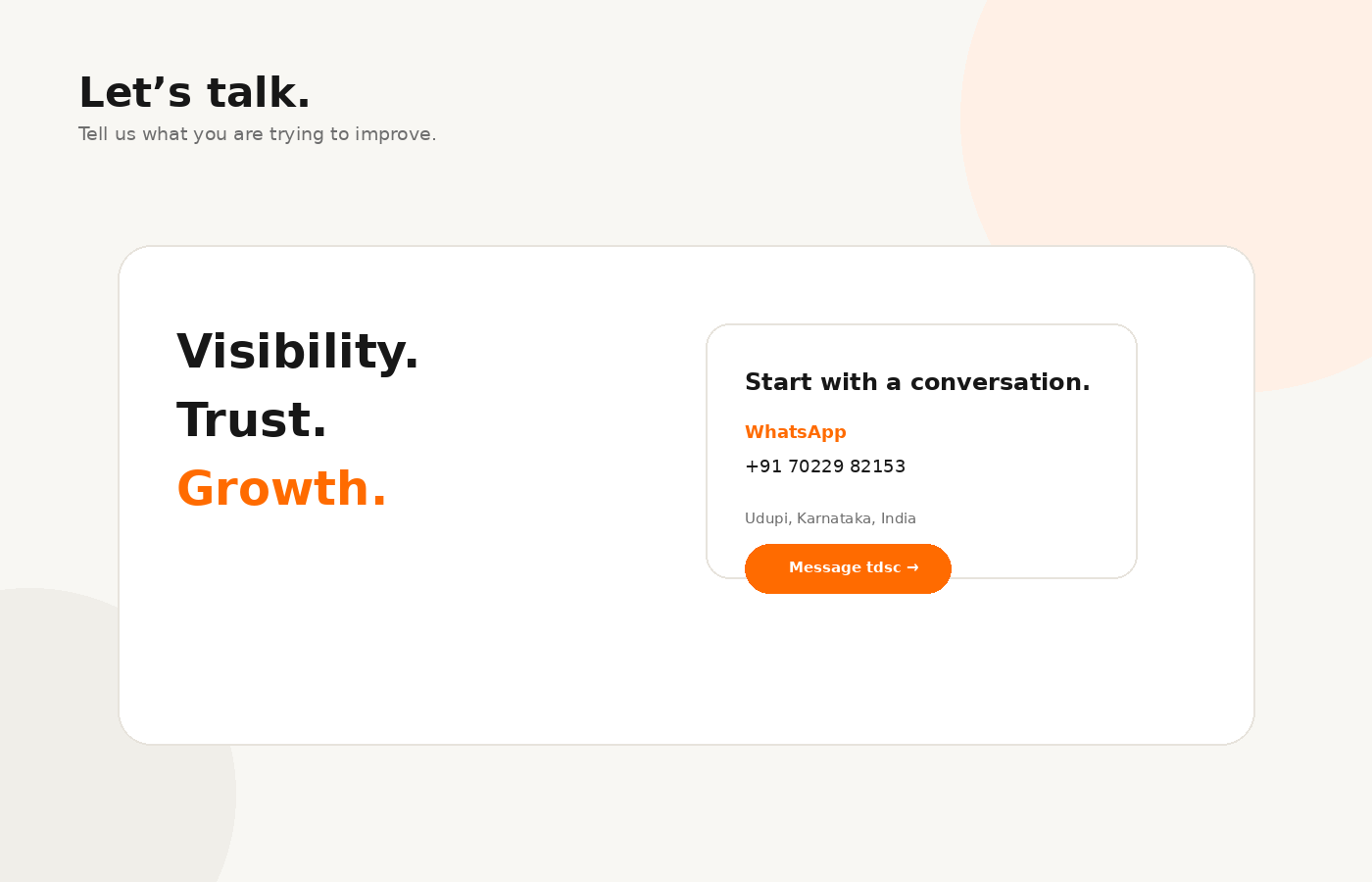 Contact the digital solution centre for visibility trust and growth