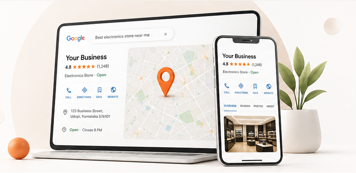 Digital visibility and local search strategy visual